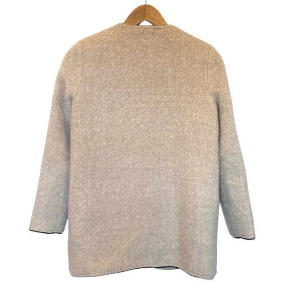 Forever 21 Shearling Front Zip Coat with Faux Leather Trim Women's S - Picture 2 of 6